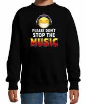 Funny emoticon sweater please dont stop the music zwart kids