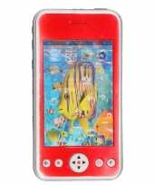 Speelgoed smartphone mobiele telefoon rood met licht en geluid 11 cm