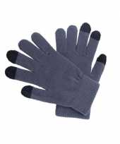 Touchscreen handschoenen grijs voor volwassenen