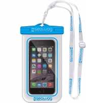 Witte blauwe waterproof hoes voor smartphone mobiele telefoon