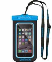 Zwarte blauwe waterproof hoes voor smartphone mobiele telefoon